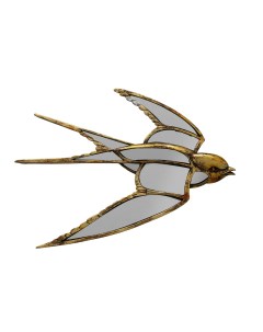 Украшение настенное swallow золотой 39x31x3 см Kare