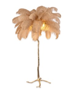 Торшер страусиные перья feather lamp цвет бежевый бежевый Ist casa