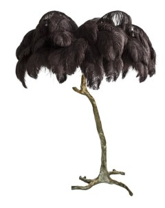 Торшер страусиные перья feather lamp цвет черный черный Ist casa