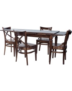 Обеденная группа стол и 4 стула коричневый 110x77x70 см Древпром