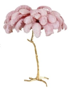 Торшер страусиные перья feather lamp цвет розовый розовый Ist casa