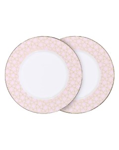 Тарелка десертная 19 см 2 шт фарфор F розовая Summer pastel Kuchenland