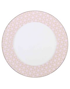 Тарелка обеденная 27 см фарфор F розовая Summer pastel Kuchenland