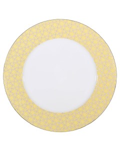 Тарелка обеденная 27 см фарфор F желтая Summer pastel Kuchenland