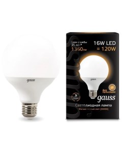 Лампа светодиодная G95 16Вт Е27 3000К 105102116 Gauss