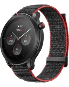 Умные часы GTR 4 черный с черным нейлоновым ремешком Amazfit