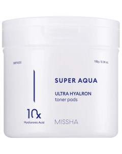 Тонер пэды для лица Super Aqua Ultra Hyalron увлажняющие Missha