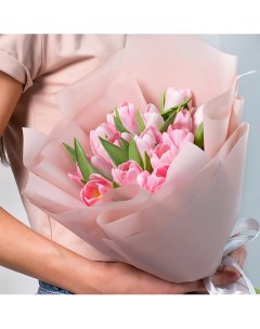Букет из розовых тюльпанов 15 шт Л'этуаль flowers