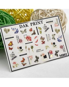 Слайдер дизайн для ногтей M802 Dak print