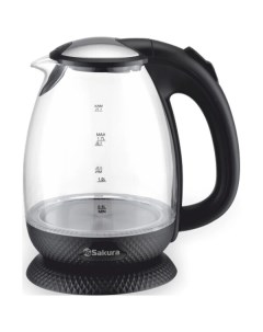 Чайник электр SA-2721BK (1.7) стекл подсв Сакура