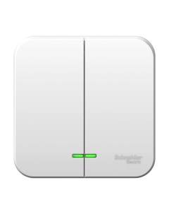 Бел. Выключатель 2-кл. с подсв. изол.пл. BLNVA105111 Blanca