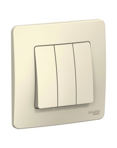 Молочн. Выключатель 3-кл. (с рамкой) BLNVS100502 Blanca