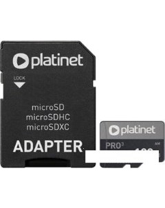 Карта памяти microSDXC SECURE DIGITAL ADAPTER SD 128GB class10 UIII A1 90MB s PMMSDX128UIII Platinet