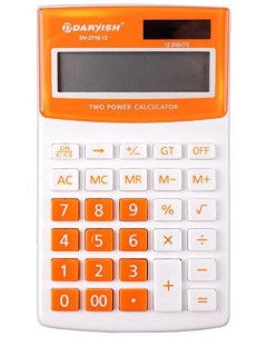 Калькулятор настольный бело оранжевый DV 2716 12Or Darvish