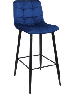 Барный стул Stella велюр синий HLR64 черный Akshome