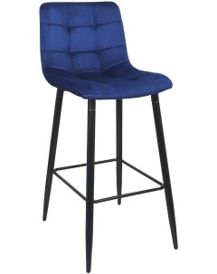 Барный стул Mia велюр синий HLR64 черный Akshome