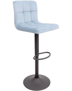 Барный стул Logos пыльный голубой велюр HCJ 43 черный Akshome
