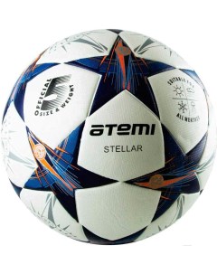 Футбольный мяч STELLAR PU р 5 б швов белый синий оранжевый Atemi