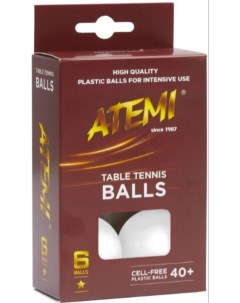 Мячи для настольного тенниса 1 6 шт белый Atemi