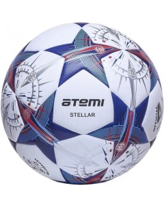 Мяч футбольный Stellar р 4 белый синий оранжевый Atemi