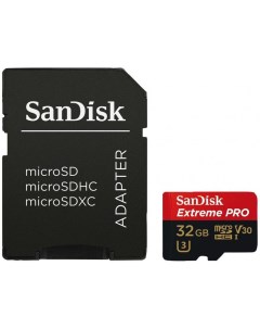 Карта памяти Extreme PRO SDSQXCG 032G GN6MA microSDHC 32GB с адаптером Sandisk