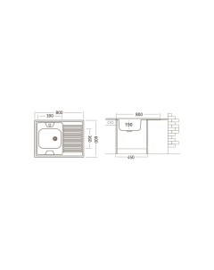 Кухонная мойка STD800 600 4C 0L Ukinox
