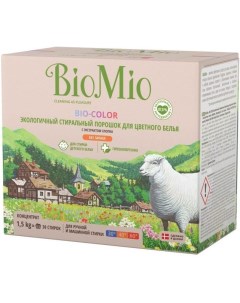 Стиральный порошок Bio Color цветного белья с экстрактом хлопка 1 5кг Biomio