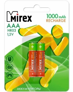 Батарейка аккумулятор зарядное ААА 1000мАч 2шт HR03 10 E2 Mirex