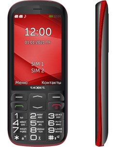 Мобильный телефон TM B409 ЗУ WC 011m microusb Black Red Texet
