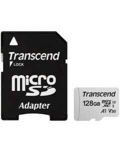 Карта памяти microSDXC 300S 128GB Class 10 UHS I U3 TS128GUSD300S A Transcend