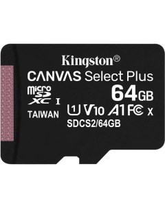 Карта памяти microSDHC 64GB microSDXC Class10 Class10 UHS I Canvas Select up 100MB s SDCS2 64GBSP Kingston