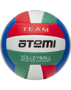 Мяч волейбольный Team синтетическая кожа PU Soft красный белый синий зеленый Atemi