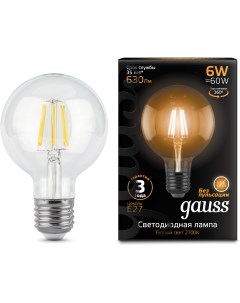Светодиодная лампа LED Filament G95 E27 6W 630lm 2700K 1 20 105802106 Gauss