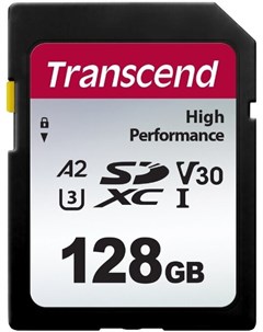 Карта памяти 128GB SD Card UHS I U3 A2 TS128GSDC330S Transcend