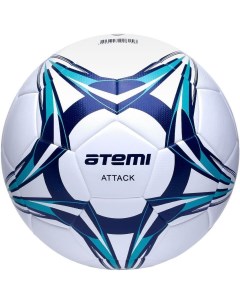 Мяч футбольный Attack р 4 белый синий голубой Atemi