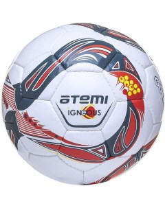 Мяч футбольный Igneous р 5 белый cерый оранжевый Atemi