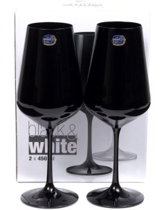 Набор бокалов для вина Sandra Black White 40728 D4653 450 2 Bohemia