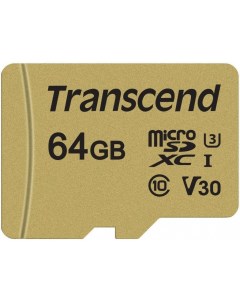 Карта памяти microSDXC 500S 64GB Class 10 UHS I U3 TS64GUSD500S Transcend