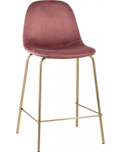 Барный стул Валенсия велюр розовый золотые ножки CC 91003B HLR 44 Stool group