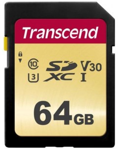 Карта памяти 64GB UHS I U3 SD card TS64GSDC500S Transcend