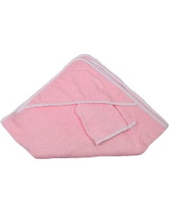 Полотенце детское Махровое с капюшоном мочалка розовый Italbaby