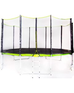 Батут Extreme Green 15 ft 457 см 5 опор с защитной сеткой и лестницей Fitness trampoline