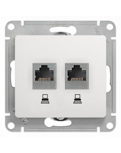 Бел. Розетка комп. 2*RJ45, кат.5Е (без рамки) GSL000185KK Glossa