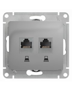 Алюм. Розетка комп. 2*RJ45, кат.5Е (без рамки) GSL000385KK Glossa