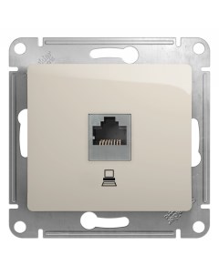 Молочн. Розетка комп. RJ45, кат.5Е (без рамки) GSL000981K Glossa