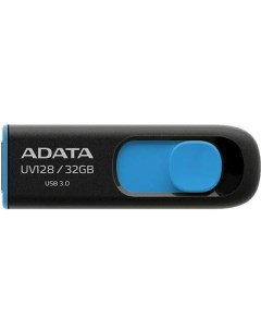 USB Flash DashDrive UV128 Black Blue 32GB AUV128 32G RBE A-data