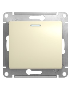 Беж. Выключатель 1-кл. с подсв. (без рамки) GSL000213 Glossa