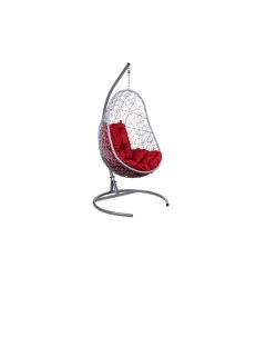 Подвесное кресло овальное цвет плетения серый подушка бордовый каркас серый красный 80 0x120 0x66 0  Ecodesign
