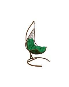 Подвесное кресло полумесяц цвет плетения коричневый подушка зеленый каркас коричневый зеленый 88 0x1 Ecodesign