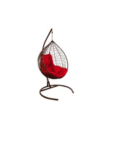 Подвесное кресло капля цвет плетения коричневый подушка красный каркас коричневый красный 95 0x120 0 Ecodesign